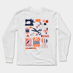 Vintage sewing illustration Long Sleeve T-Shirt